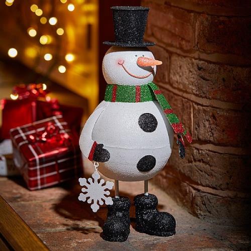 Stake Decorative 3D Snowmen Welcome Yard Lawn Pathway Driveway Signs Metal Snowman and Santa Claus Garden Decor for Outdoor Decorations MAGGIFT 2 Pack Christmas Metal Stakes with Tinkle Bell 